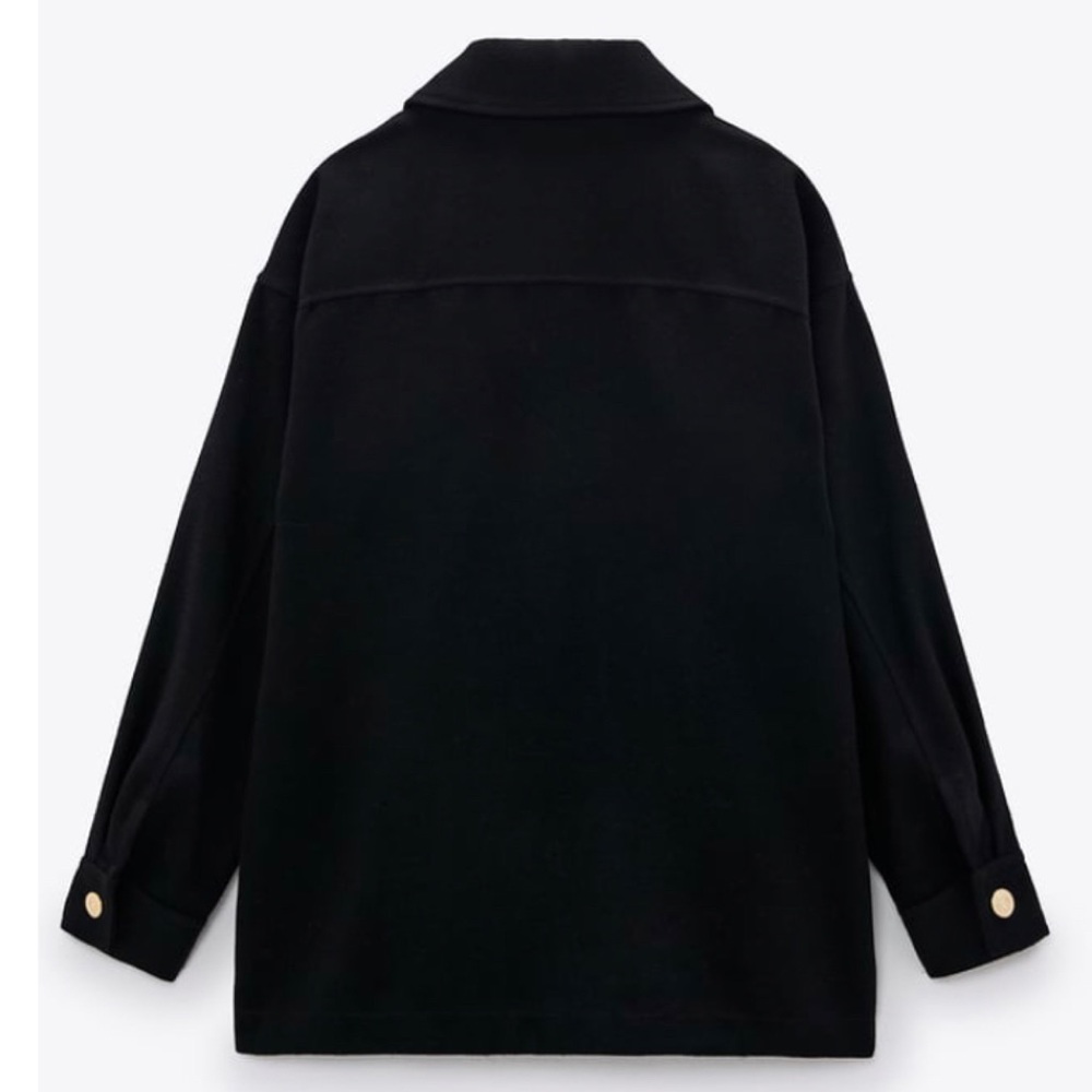 NEW Zara Wool Gold Button Shacket/Shirt Jacket S,L - Picture 4 of 5